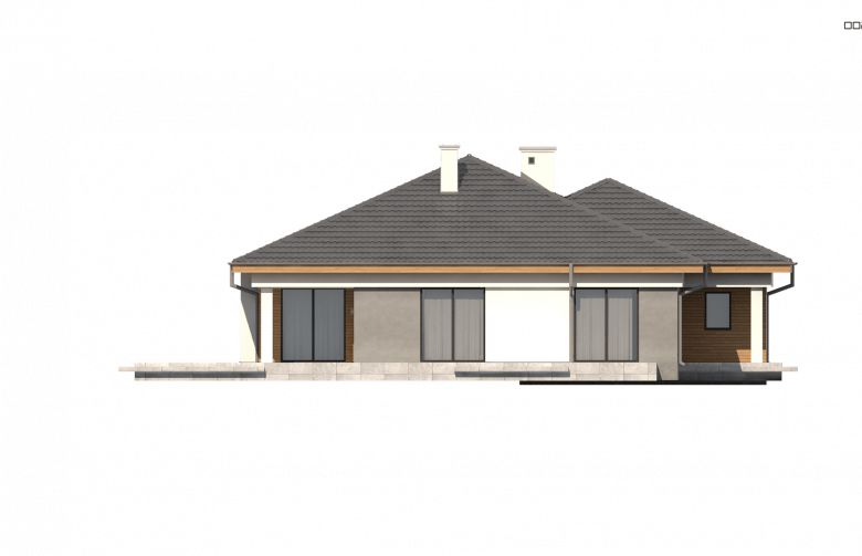 Projekt domu parterowego Z281 - elewacja 3