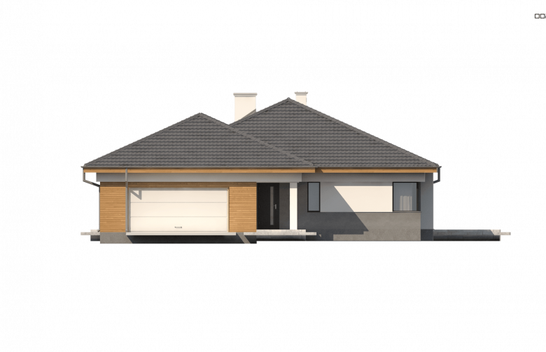 Projekt domu parterowego Z281 - elewacja 4