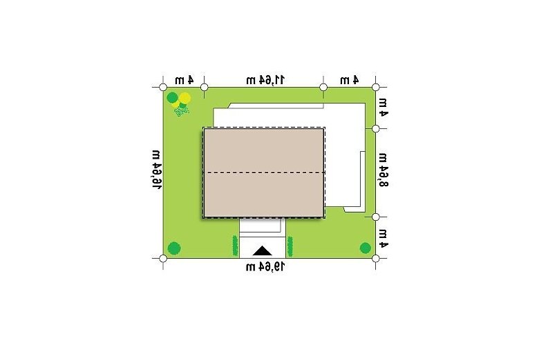 Projekt domu parterowego Z255 - Usytuowanie - wersja lustrzana