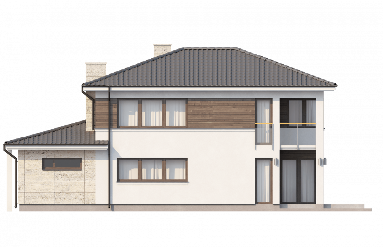 Projekt domu piętrowego Zx8 - elewacja 2