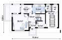 Projekt domu piętrowego Zx8 - rzut parteru