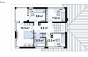 Projekt domu piętrowego Zx8 - rzut poddasza