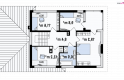 Projekt domu piętrowego Zx8 - rzut poddasza