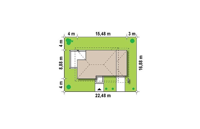 Projekt domu piętrowego Zx8 - Usytuowanie