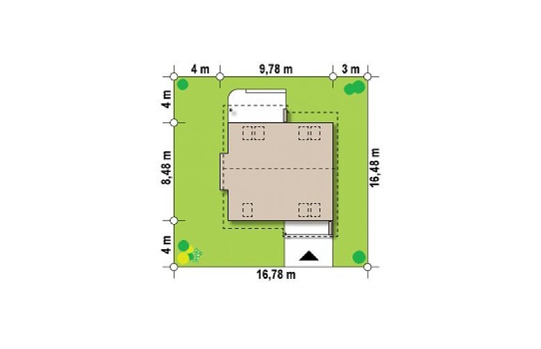 Projekt domu z poddaszem Z102 - Usytuowanie