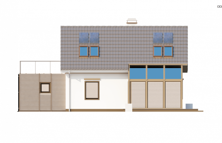 Projekt domu z poddaszem Z220 - elewacja 2