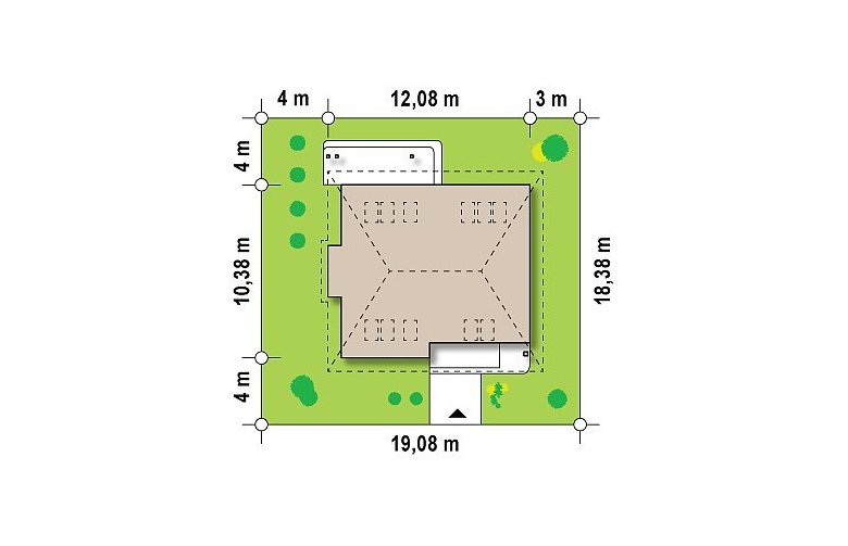 Projekt domu z poddaszem Z104 - Usytuowanie