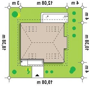 Usytuowanie budynku Z104 w wersji lustrzanej