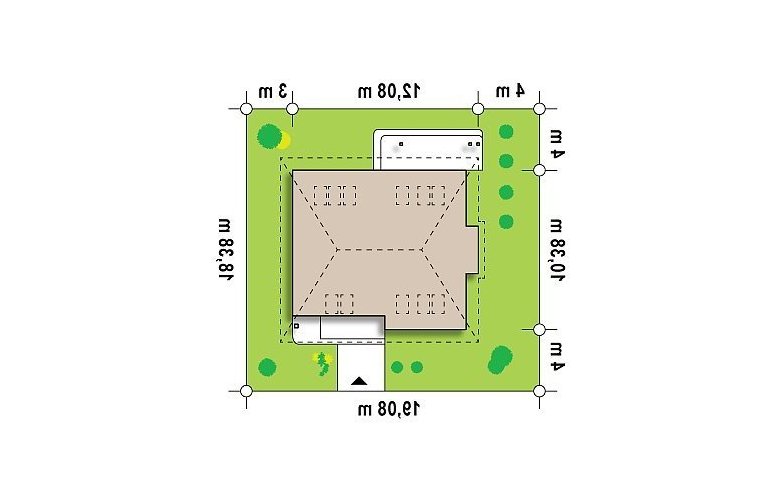 Projekt domu z poddaszem Z104 - Usytuowanie - wersja lustrzana