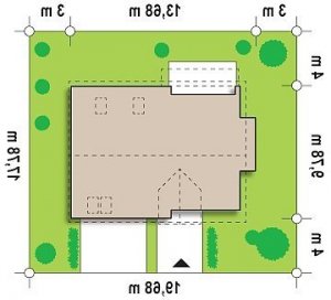 Usytuowanie budynku Z110 w wersji lustrzanej