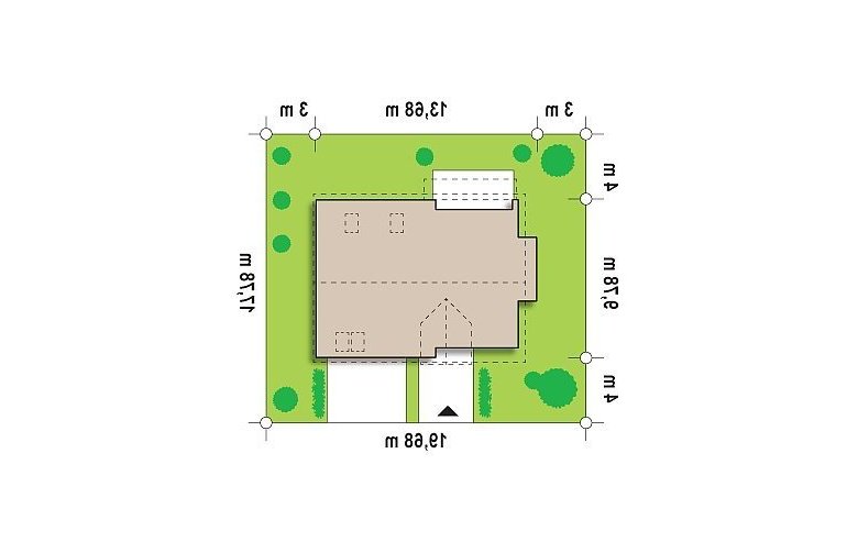 Projekt domu z poddaszem Z110 - Usytuowanie - wersja lustrzana