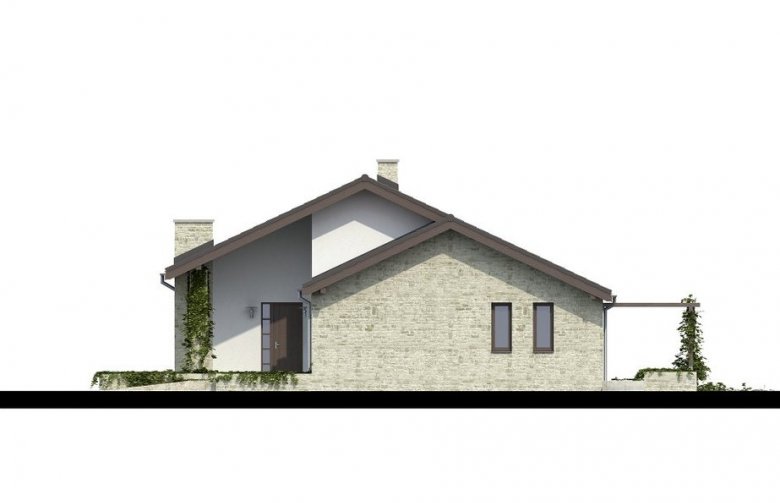 Projekt domu dwurodzinnego TK2GP1 - elewacja 4