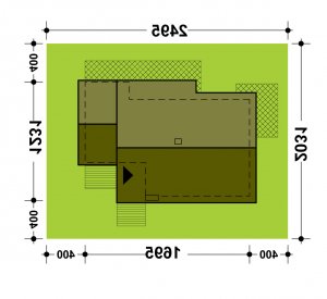 Usytuowanie budynku TK2GP1 w wersji lustrzanej