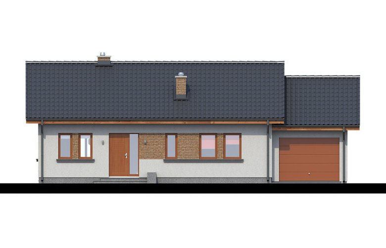 Projekt domu dwurodzinnego TK9GL1 - elewacja 2