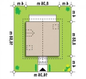 Usytuowanie budynku Z1 w wersji lustrzanej