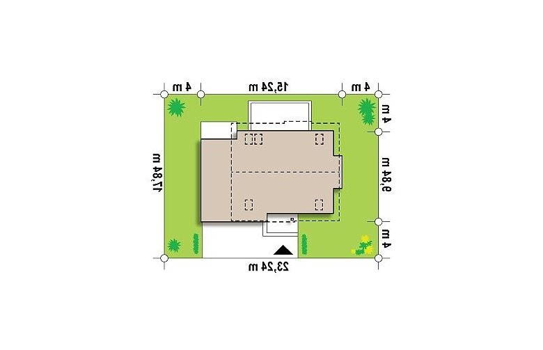 Projekt domu z poddaszem Z189 - Usytuowanie - wersja lustrzana