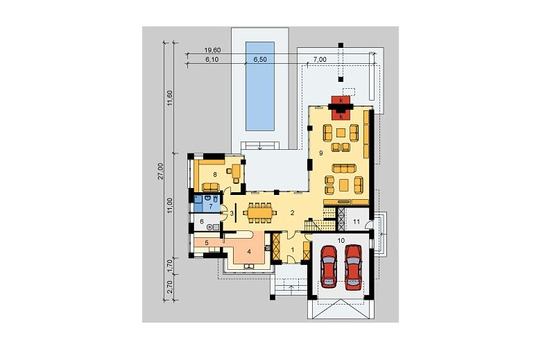 Projekt domu szkieletowego LK&612 - parter