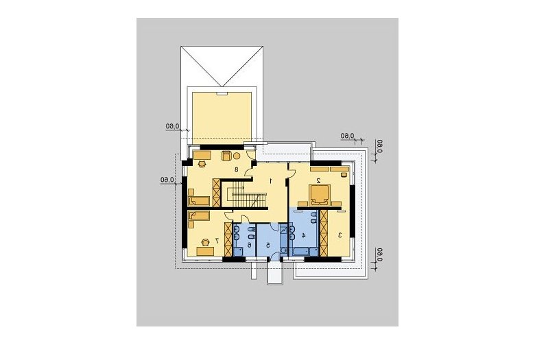 Projekt domu szkieletowego LK&624 - piętro