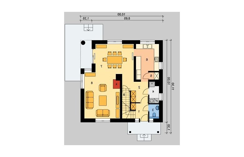 Projekt domu jednorodzinnego LK&627 - parter