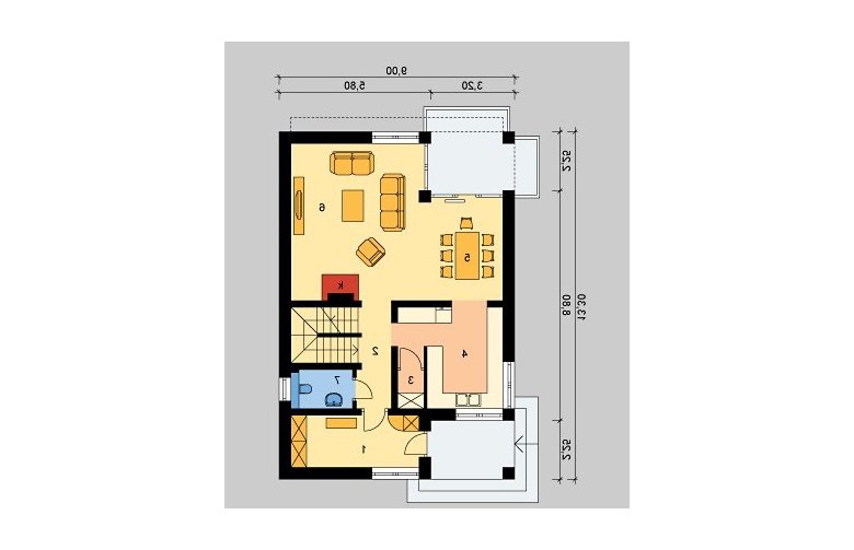 Projekt domu jednorodzinnego LK&616 - parter