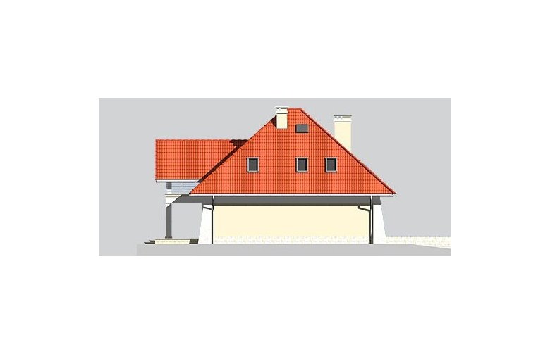 Projekt domu jednorodzinnego LK&625 - elewacja 4