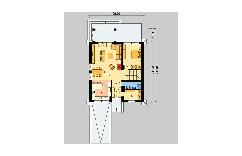 Projekt domu jednorodzinnego LK&625 - parter