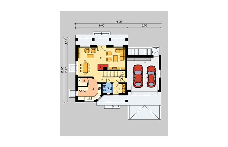 Projekt domu jednorodzinnego LK&631 - parter