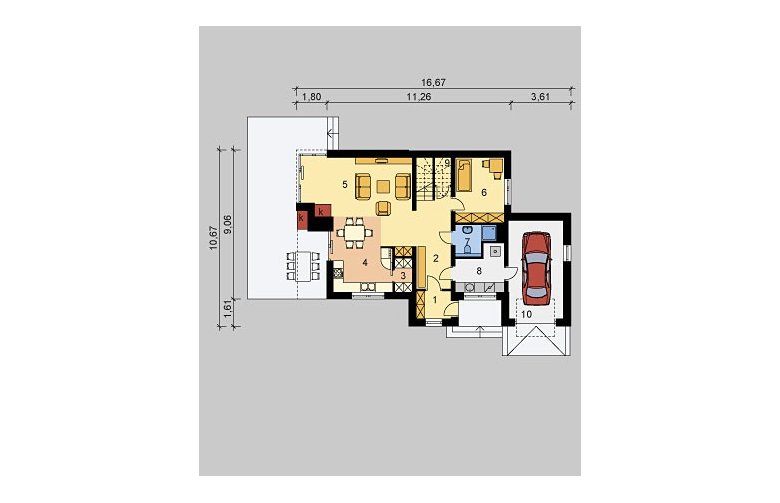 Projekt domu jednorodzinnego LK&653 - parter