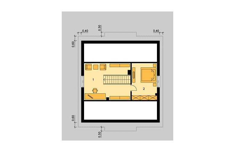 Projekt domu jednorodzinnego LK&632 - poddasze