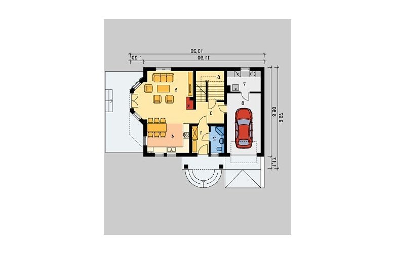 Projekt domu jednorodzinnego LK&633 - parter