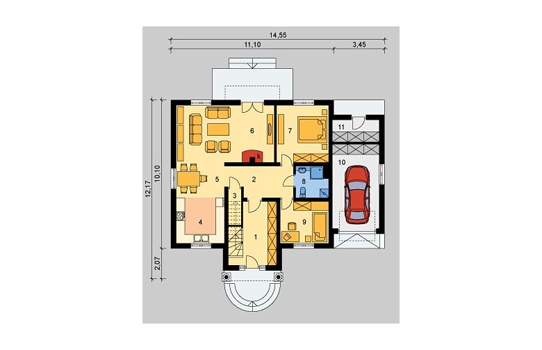 Projekt domu jednorodzinnego LK&634 - parter