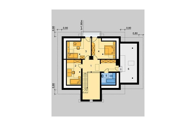 Projekt domu jednorodzinnego LK&634 - poddasze