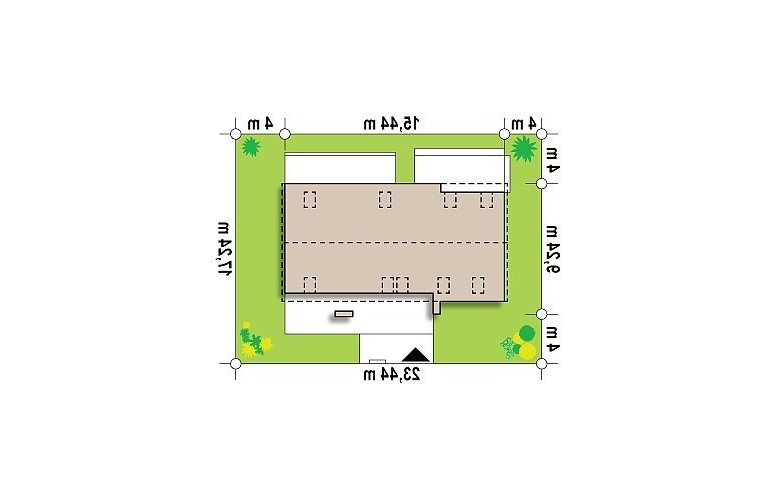 Projekt domu dwurodzinnego Z193 - Usytuowanie - wersja lustrzana