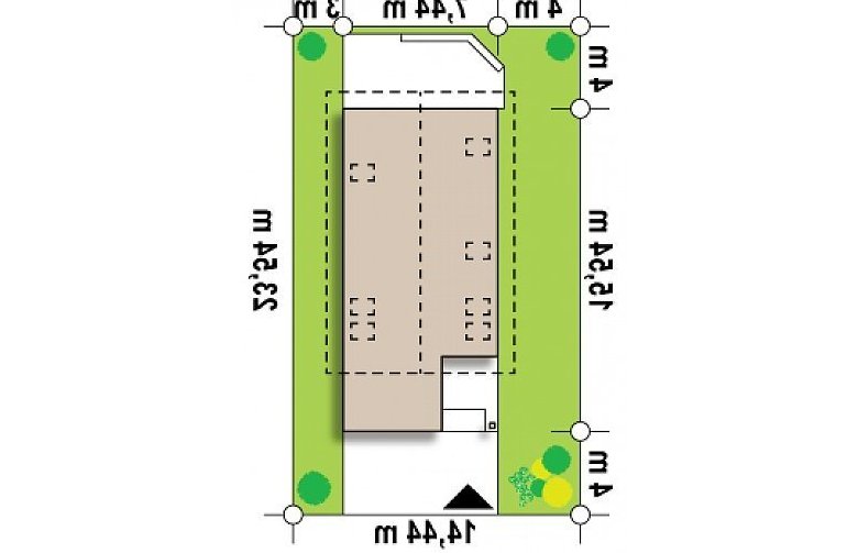 Projekt domu z poddaszem Z299 - Usytuowanie - wersja lustrzana