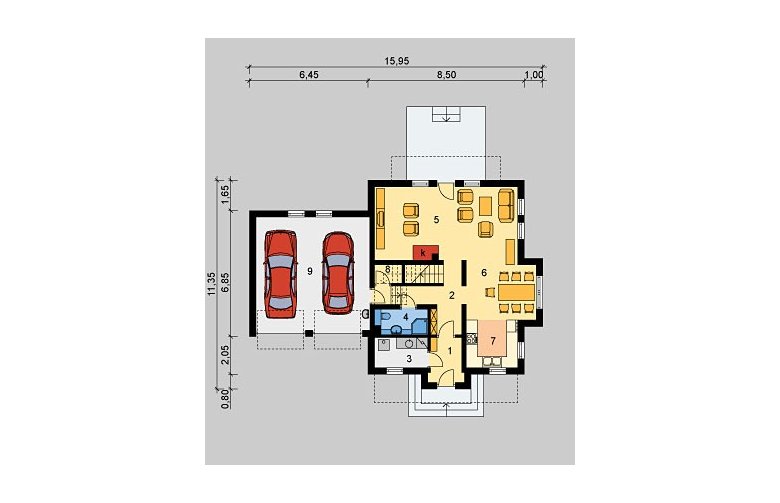 Projekt domu jednorodzinnego LK&635 - parter