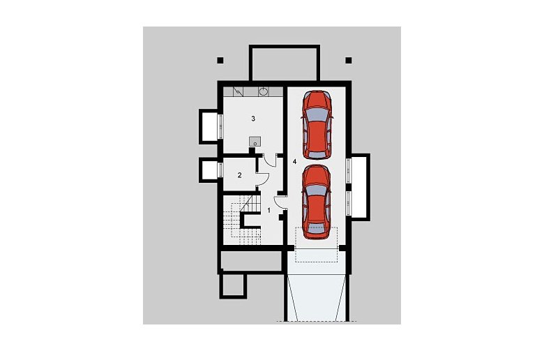 Projekt domu jednorodzinnego LK&641 - piwnica