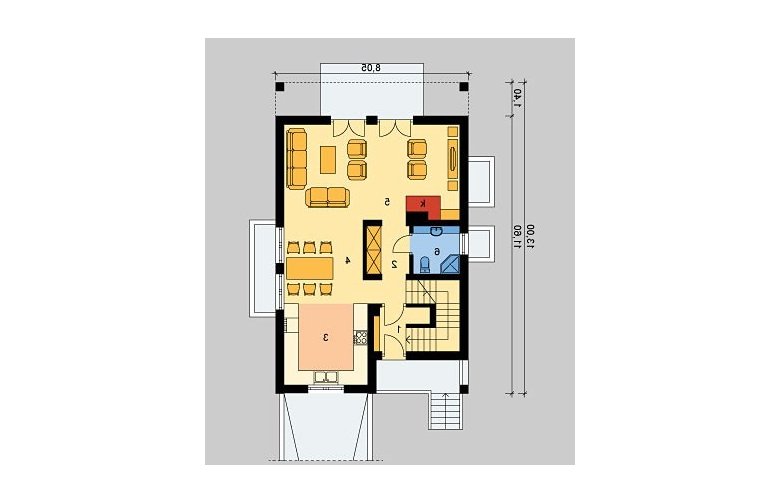 Projekt domu jednorodzinnego LK&641 - parter