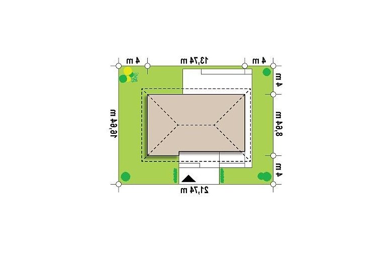 Projekt domu piętrowego Z159 - Usytuowanie - wersja lustrzana