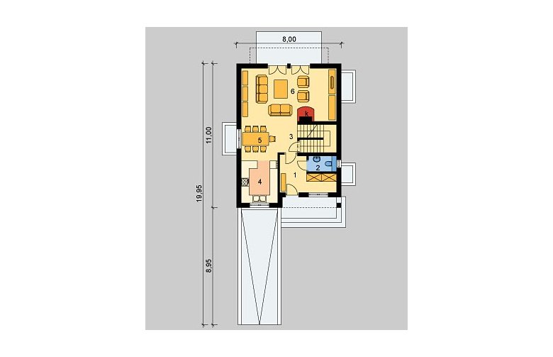 Projekt domu jednorodzinnego LK&642 - parter