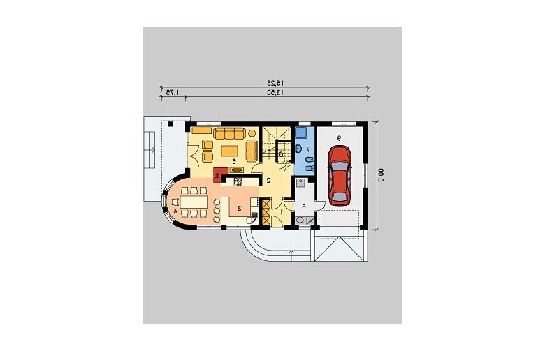 Projekt domu jednorodzinnego LK&643 - parter