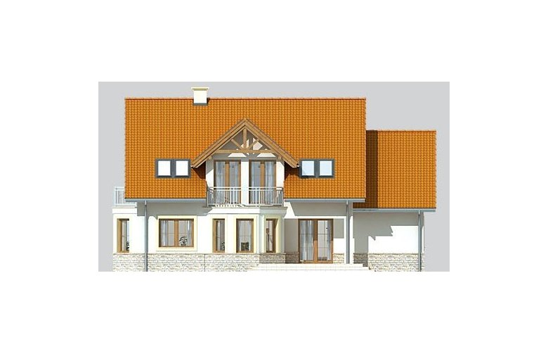 Projekt domu jednorodzinnego LK&645 - elewacja 3