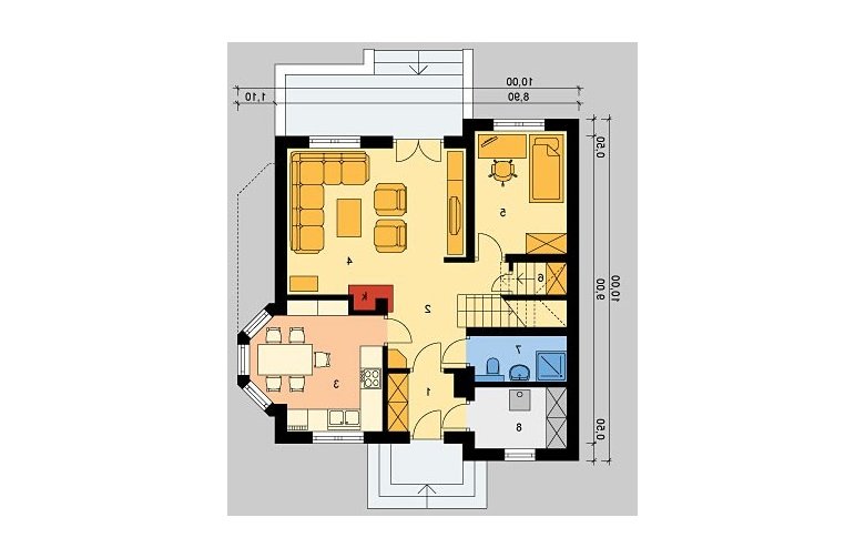 Projekt domu jednorodzinnego LK&649 - parter