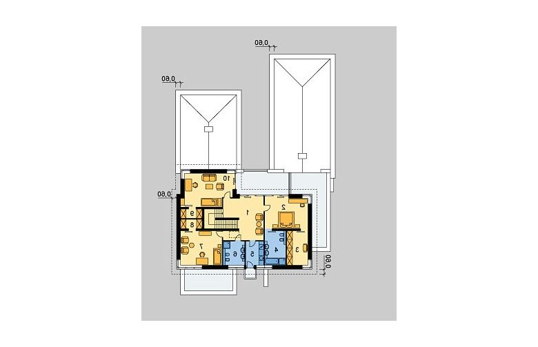 Projekt domu szkieletowego LK&654 - piętro