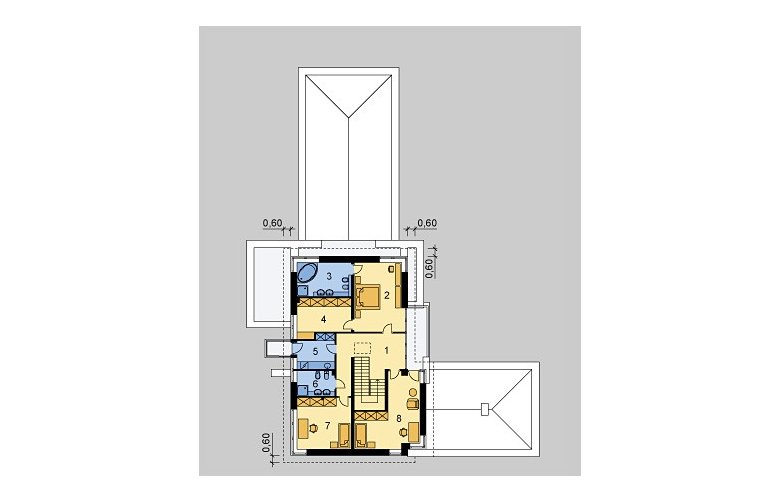 Projekt domu szkieletowego LK&655 - piętro