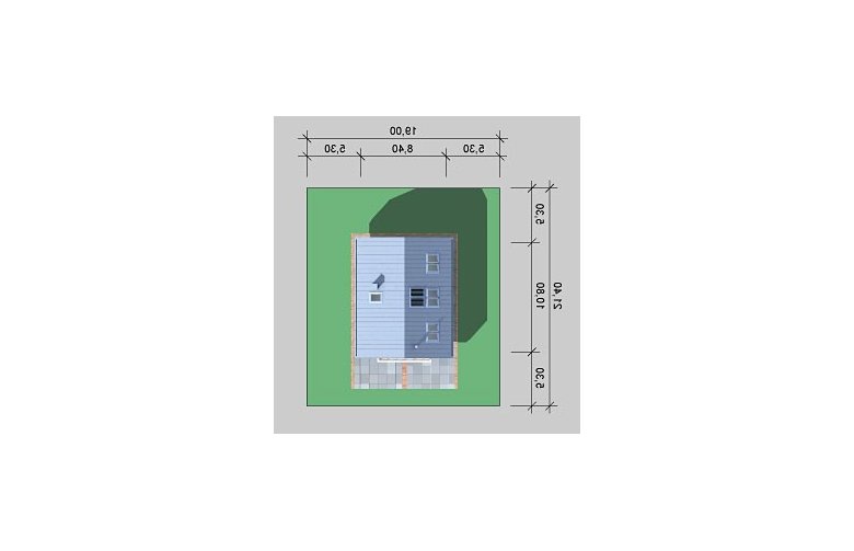 Projekt domu szkieletowego LK&662 - Usytuowanie - wersja lustrzana