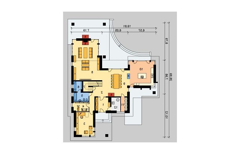 Projekt domu szkieletowego LK&678 - parter