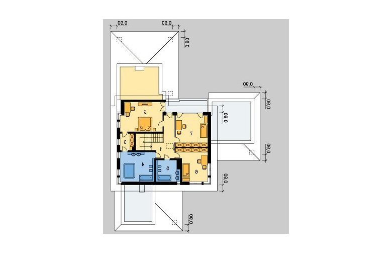 Projekt domu szkieletowego LK&678 - piętro