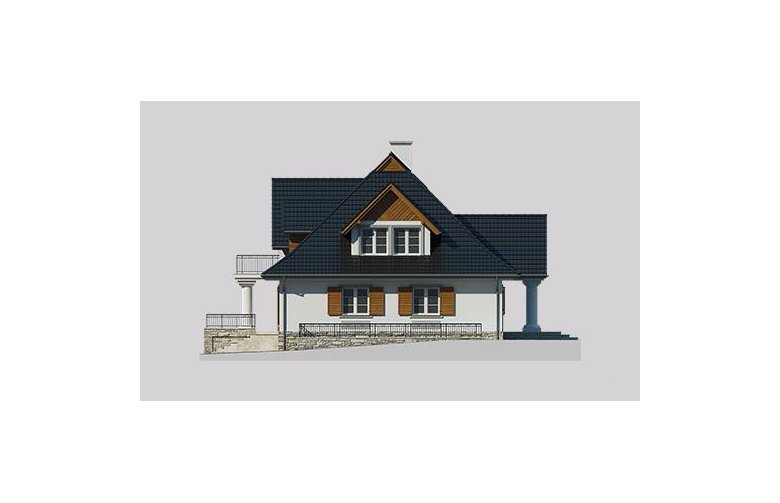 Projekt domu jednorodzinnego LK&681 - elewacja 2