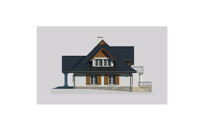 Projekt domu jednorodzinnego LK&681 - elewacja 4