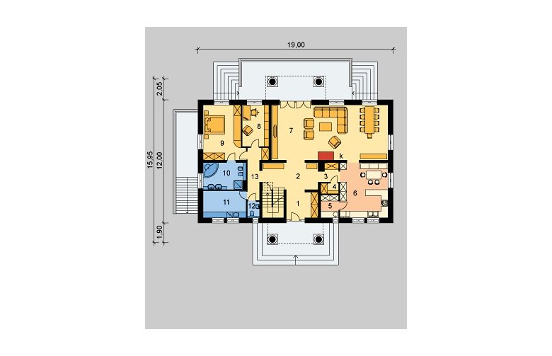 Projekt domu jednorodzinnego LK&681 - parter